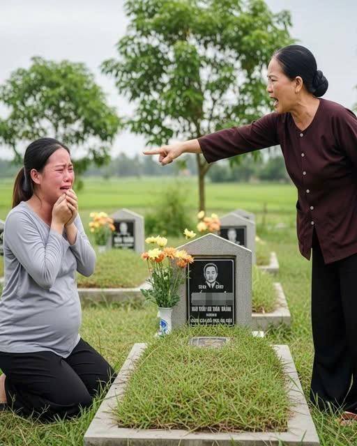 Con trai mộ mới xanh cỏ mà con dâu bụng đã lùm lùm, mẹ chồng đuổi đi và sự thật